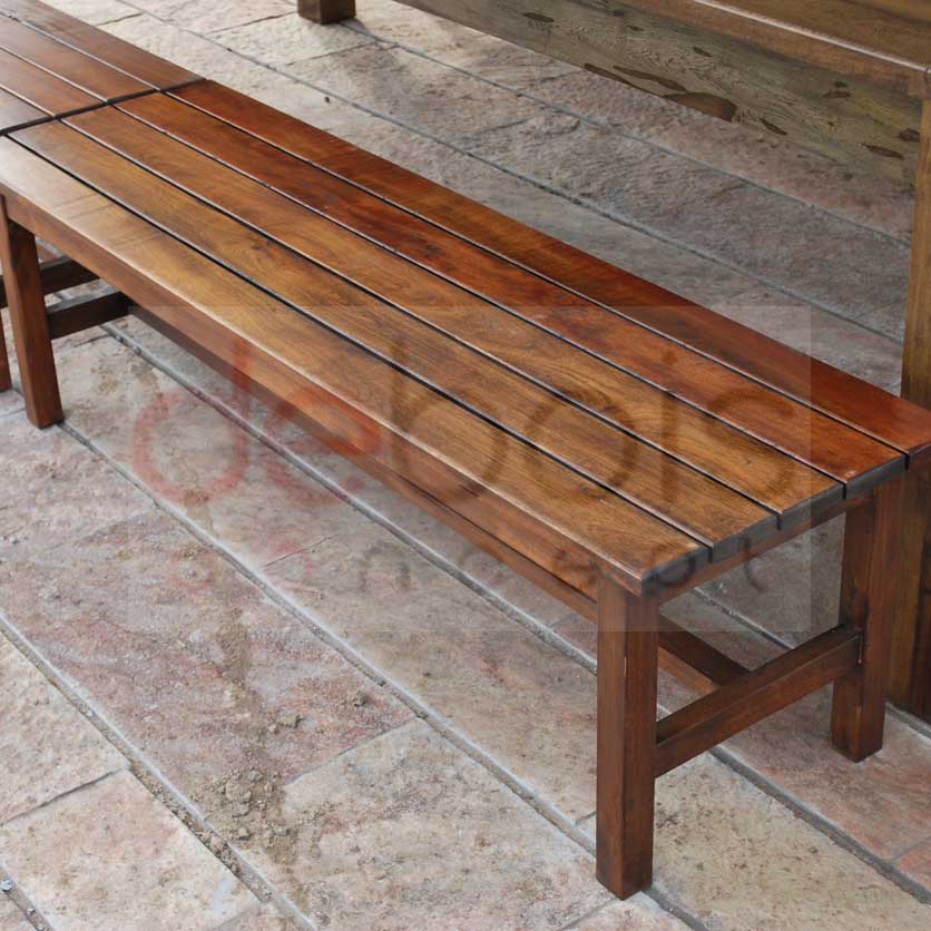 Banco de Madera para Exterior sin Respaldo - Debois Muebles de Madera