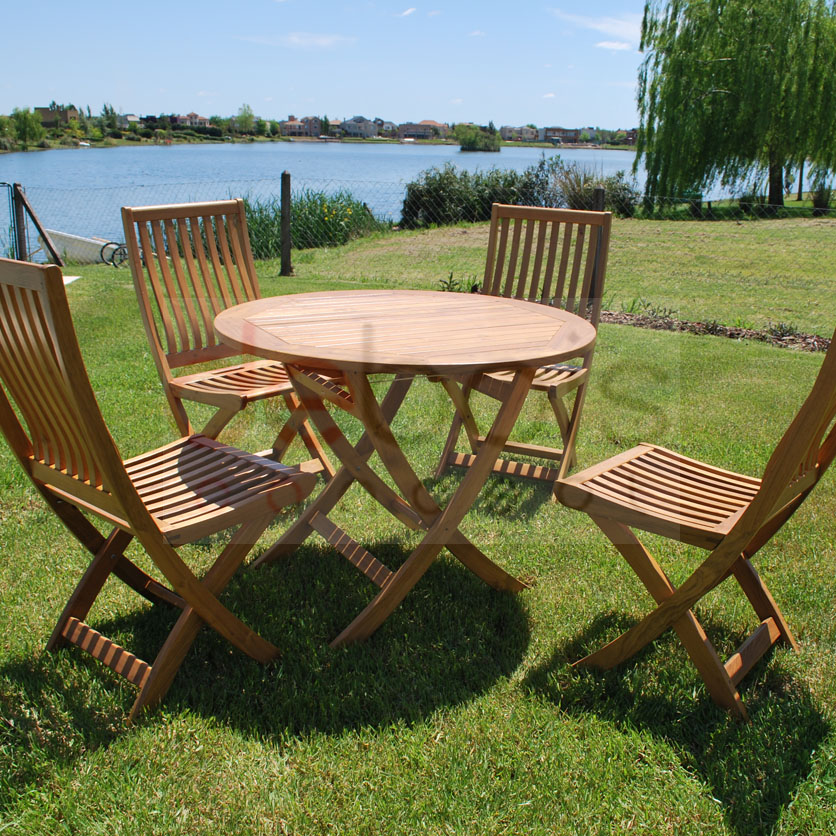 Mesa Redonda De Madera Plegable