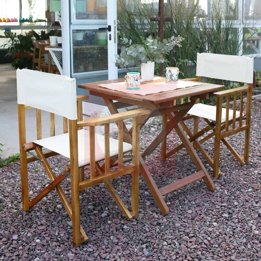 Las mejores ofertas en Silla plegable de madera y tela Sillas De Patio